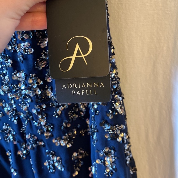 NWT Adrianna Papell navy beaded dress size 4 - Picture 4 of 9